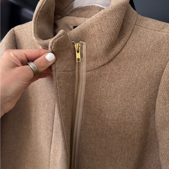 J Crew Tan Winter Coat with Zipper - Picture 3 of 5